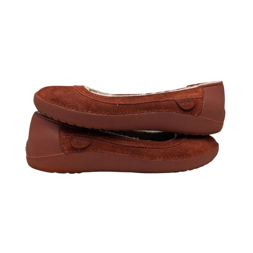 Crocs Rust Berryessa Suede Flat Size Womens 8 - Picture 4 of 8
